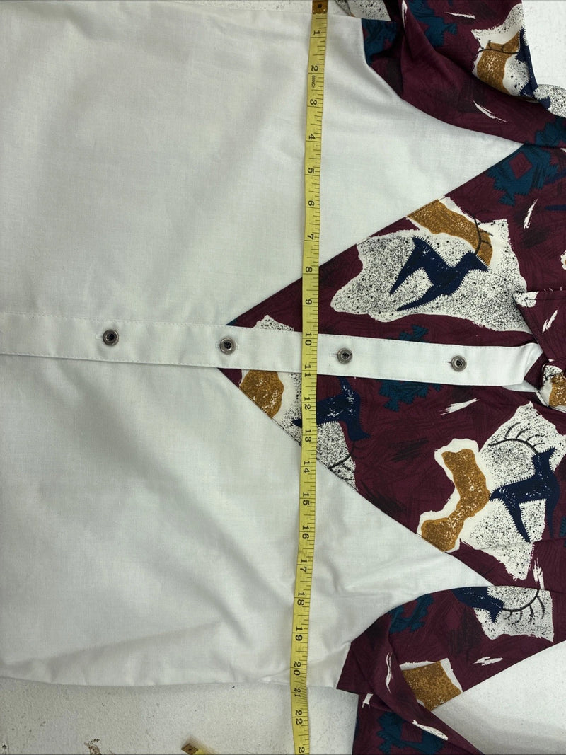 New Women’s Cowboy Threads White Designed Long Sleeve Button Up Medium YY-98