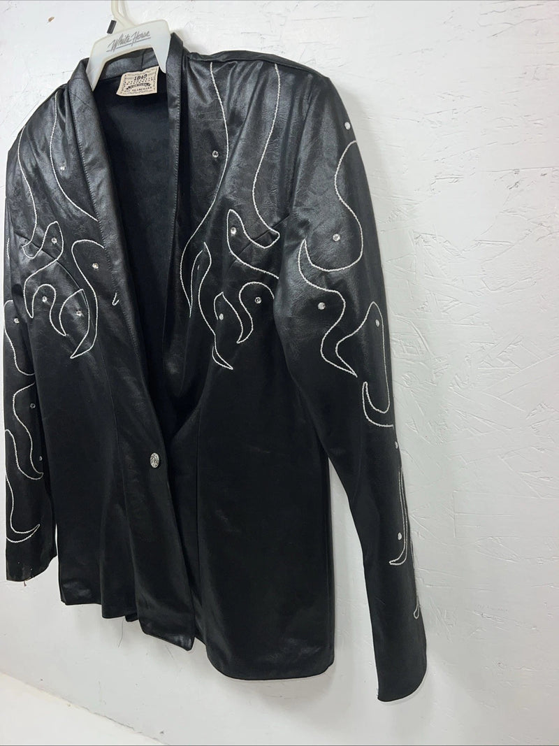 New Women’s Black 1849 Authentic Ranchwear Flame Western Show Jacket XL UU-61