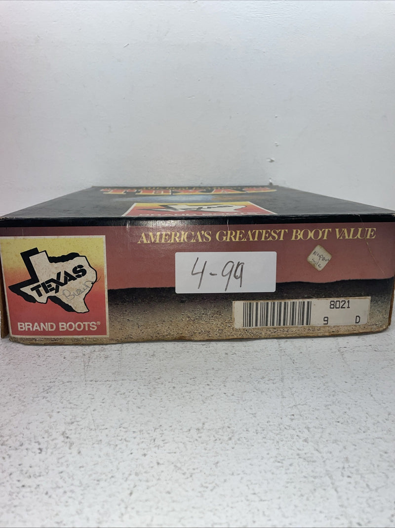 New Men’s Brown Texas Brand Cowboy Boots. 8021 9 D. 4-99