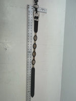 New Black Genuine Leather Double S Pendent 28” Belt #3508501 JJ-118