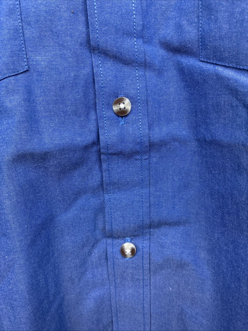 New Women’s ELY Classic Blue Long Sleeve Button Up Size Large YY-26