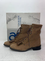 New Men’s Brown Lace Up Acme Cowboy Boots. 18069 8 M. 3-64