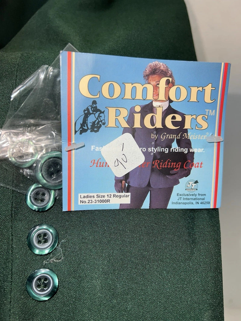 New Women’s Comfort Riders Green Hunt Meister Riding Coat 12R CC-602