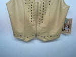 New Women Yellow With Bling 1849 Cut Off Zip Up Vest S #77872 3B-65