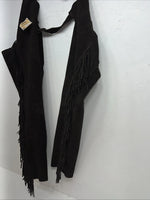 New Equi-grip Brown Show Chaps With Fringe Adjustable Waist 38” L-37