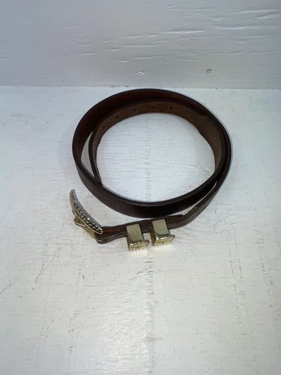 New Brown Genuine Leather Tooled 30” Belt #K4 JJ-141