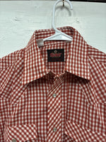 New Men’s Western Shirts Red Checkered Short Sleeve Pearl Snap  Small J-71