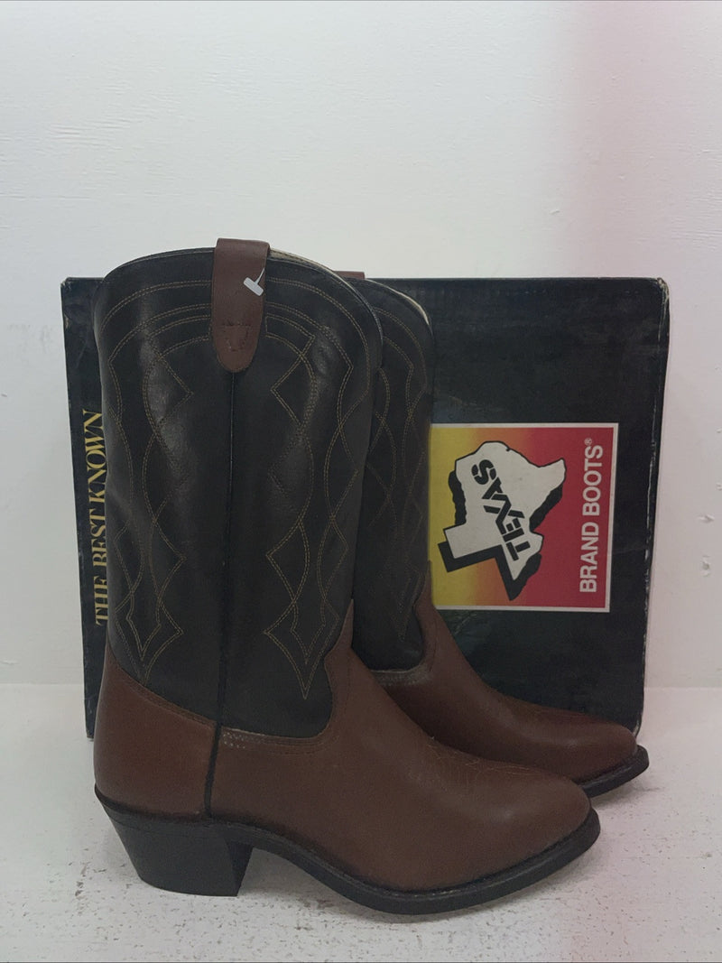 New Men’s Brown Texas Brand Cowboy Boots. 5101 9.5 9 1/2 D. 7-63
