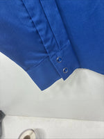 New Women’s Country Charmers Blue Red Long Sleeve Pearl Snap Large II-73