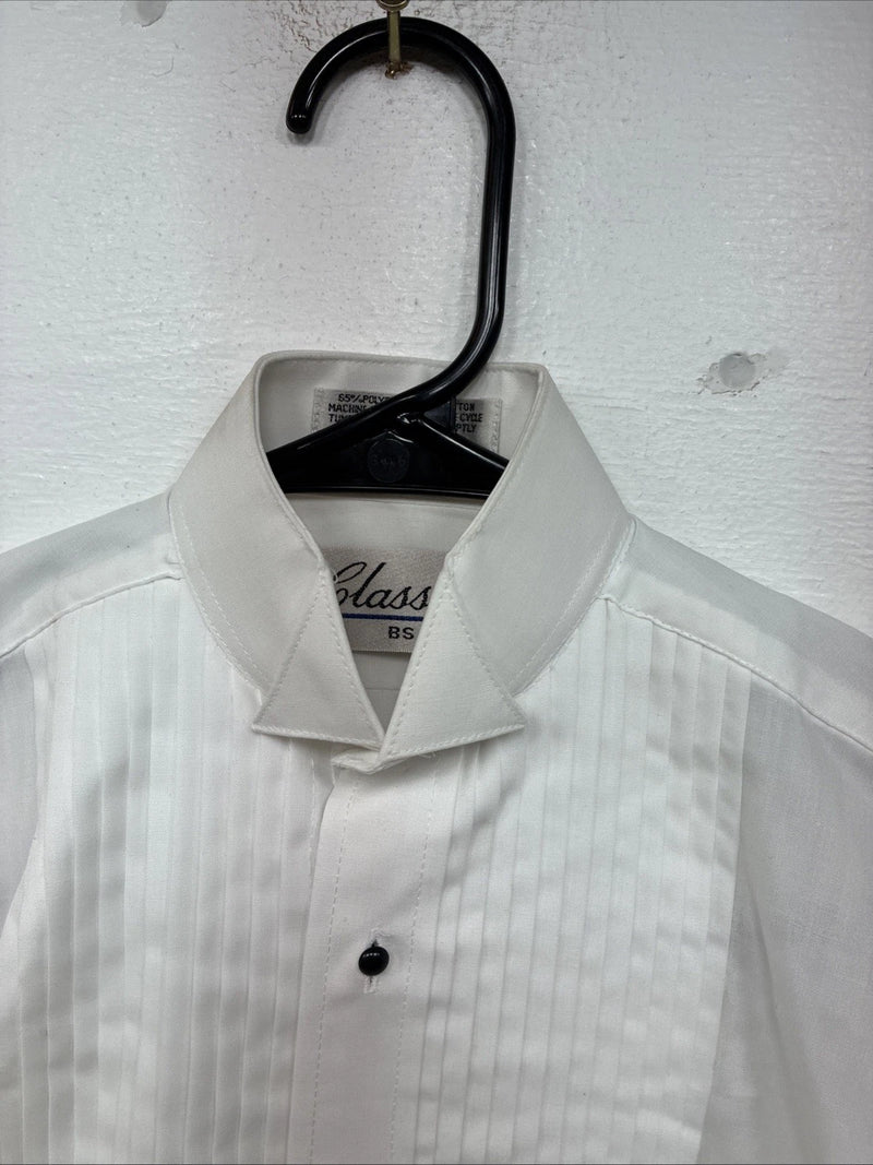 New Kids Classix White Long Sleeve Button Up English Shirt Size BS TT-27