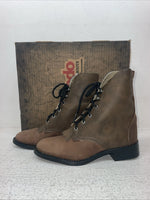 New Kids Brown Lace Up Laredo Cowboy Boots. 2005 1 M. 23-92