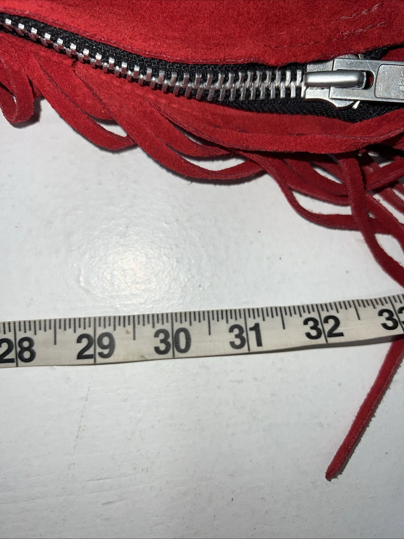 NOS Red Whitman Show Chaps With Fringe XL Adjustable Waist 40” I-66