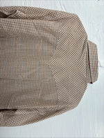 New Men’s Circle S Brown White Checkered Long Sleeve Pearl Snap XL R-14