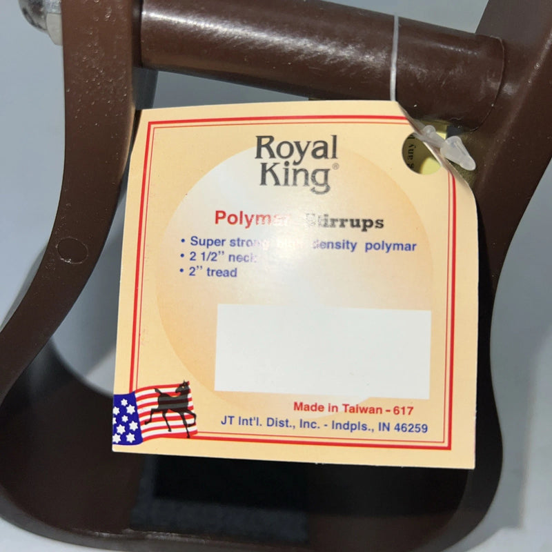 New Royal King Brown Polymar Stirrups Adult #57-1384 FF-3