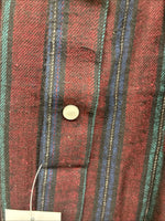 New Men’s ELY Cattleman Red Multicolor Stripe Long Sleeve Pearl Snap XL T-45