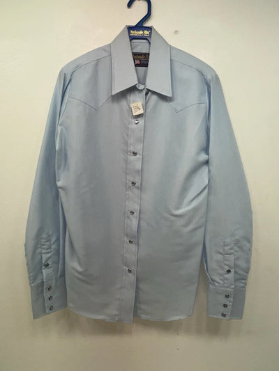 New Women’s Blue Panhandle Slim Long Sleeve Button Up Shirt M #3309 3B-96