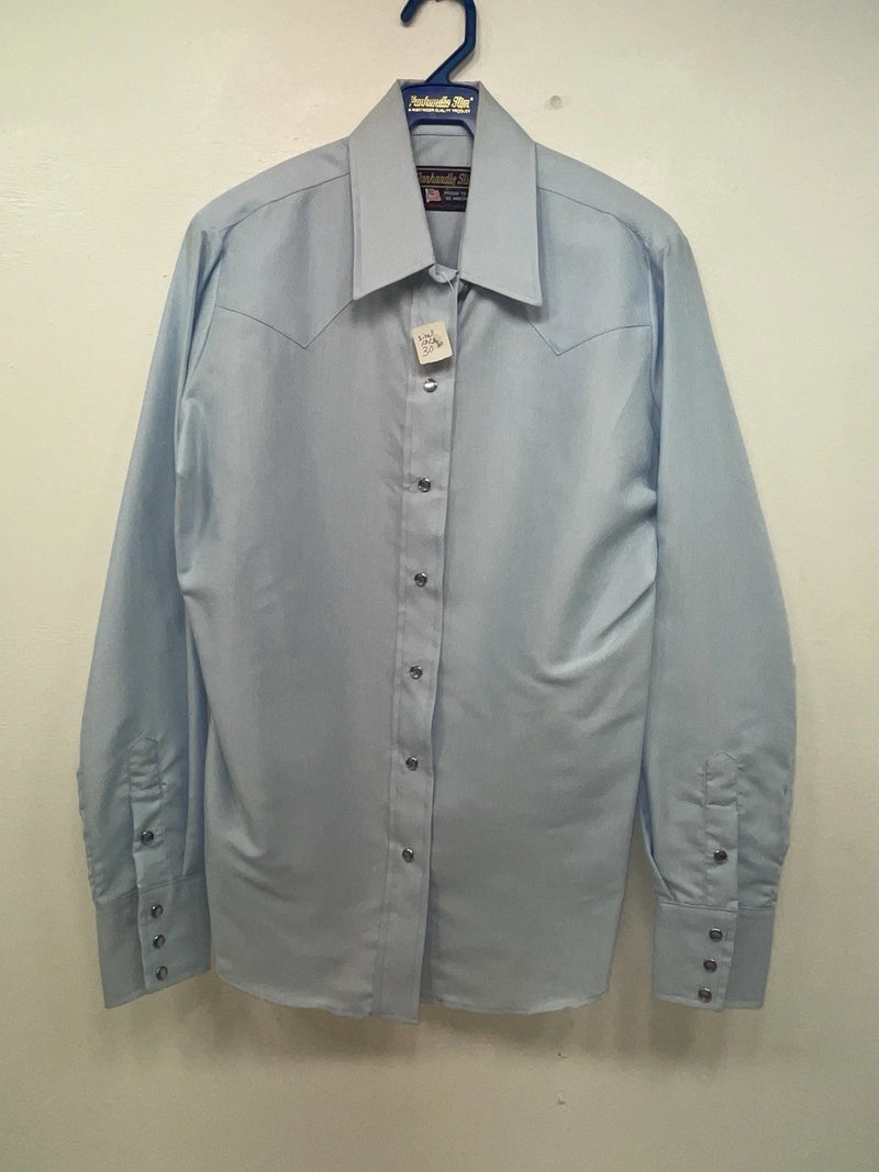 New Women’s Blue Panhandle Slim Long Sleeve Button Up Shirt M #3309 3B-96