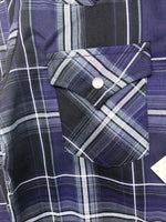 New Kids ELY Cattleman Purple Plaid Long Sleeve Pearl Snap Small LL-6