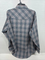 New Men’s ELY Cattleman Gray Multiple Flannel Long Sleeve Pearl Snap 2XL F-62