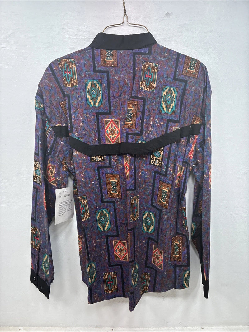 New Women’s Mine & Bills Purple Design Long Sleeve Button Up Small YY-132