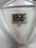 New Kids ELY Classic White Long Sleeve Pearl Snap Size 12 CC-113