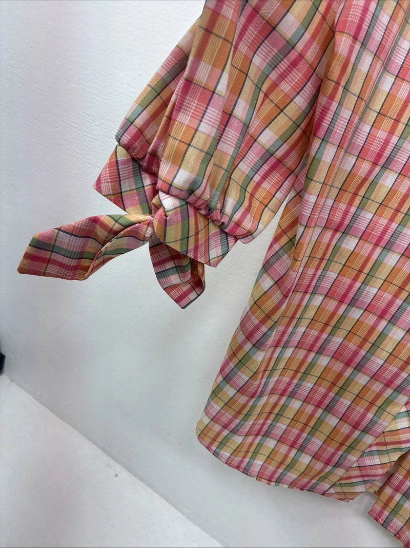 New Women’s Panhandle Slim Multicolor Plaid Long Sleeve Pearl Snap 16 X 38 II-18