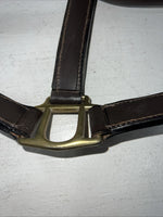 New Tough 1 Genuine Leather Brown Track Horse Halter #44-2046 W-49