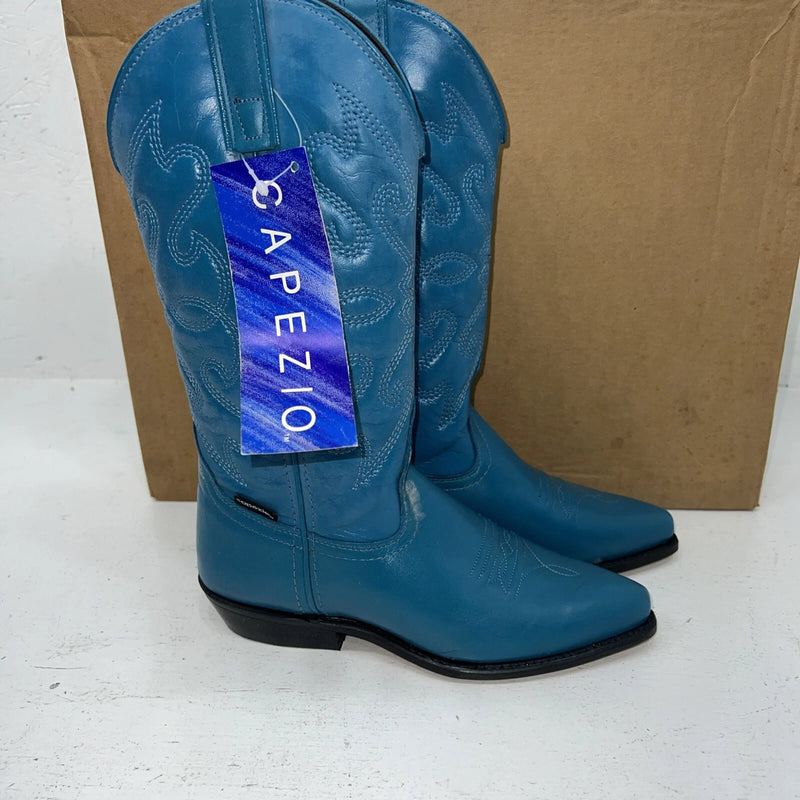 New Women’s Blue Capezio Leather Cowboy Boots. SL358 5.5 5 1/2 M. 20-20