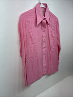 New Women’s Rockmount Pink Long Sleeve Pearl Snap Size 34 LL-90