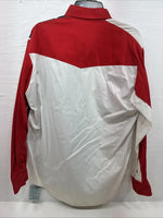 New Men’s Cowboy Threads Red White Blue Long Sleeve Button Up Large Q-57