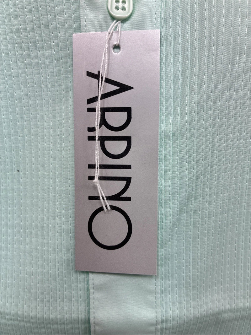 New ARPINO Blue Long Sleeve Button Up English Shirt Large X-86