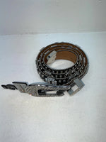 New Black Genuine Leather Nocona Silver Bling Cross XL Belt #N1330999 Z-79