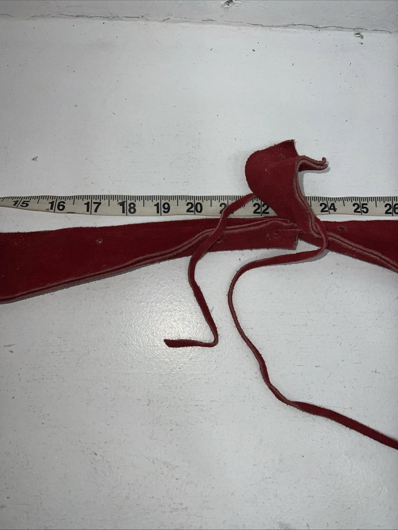 NOS Red Show Chaps With Fringe Adjustable Waist 38” L-34