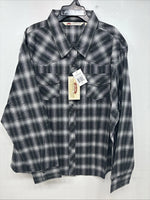 New Women’s Cumberland Black Plaid Long Sleeve Pearl Snap 3XL GG-67