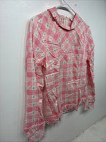 New Women’s Trail Ridge Link Plaid Design Long Sleeve Half Zip Size 36 YY-22