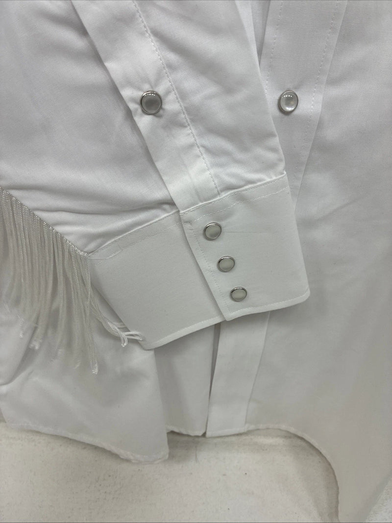New Women’s White Horse White Fridge Long Sleeve Pearl Snap XXL TT-33