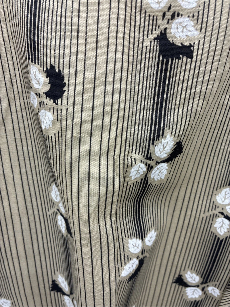 New Men’s ELY Plains Yellow Black Floral Long Sleeve Pearl Snap 15.5 Medium T-14