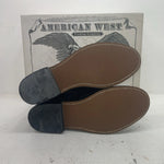 New Men’s Black Lace Up American West Cowboy Boots. 6991 12 E W. 10-12