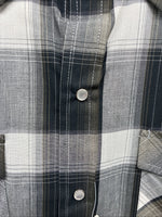 New Men’s ELY Cattleman Green Rose Plaid Long Sleeve Pearl Snap Large X-72