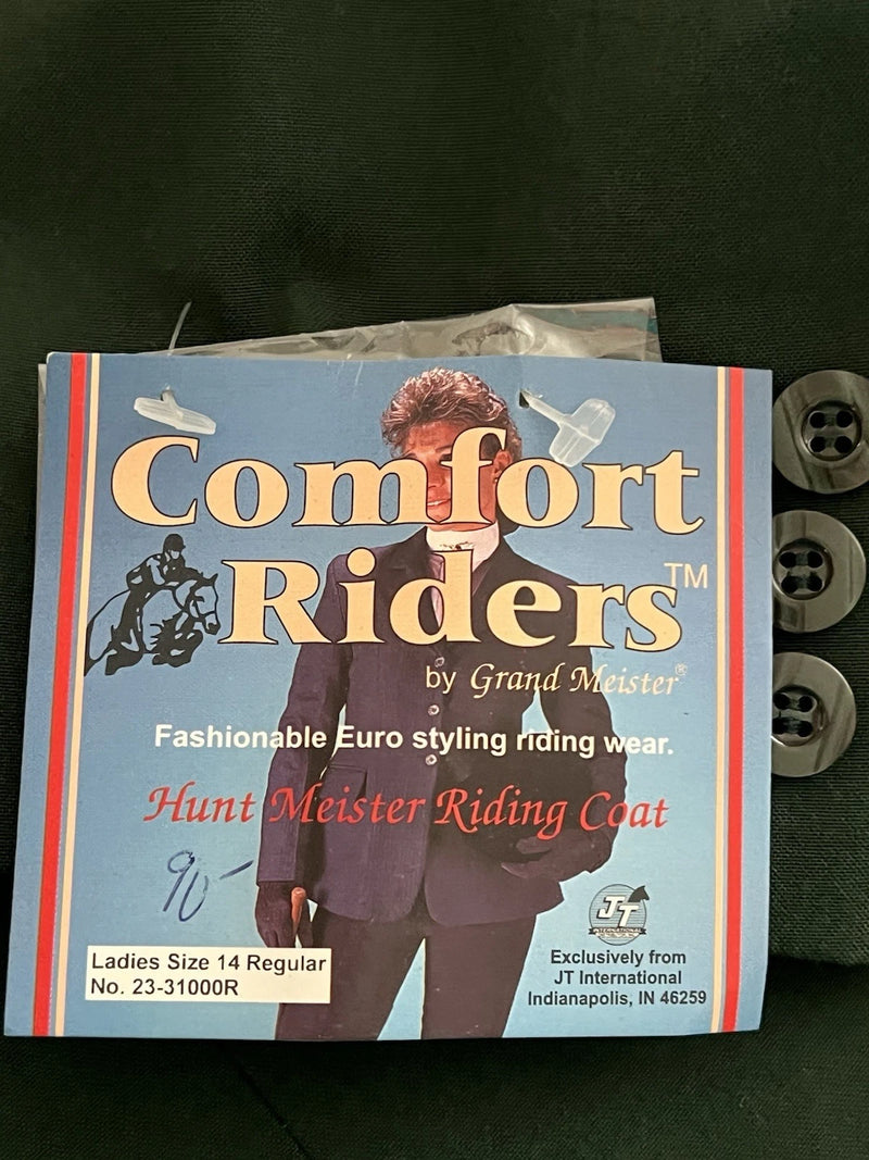 New Women’s Comfort Riders Green Hunt Meister Riding Coat 14R CC-603