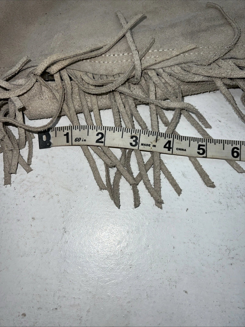 NOS Tan Show Chaps With Fringe Adjustable Waist 43” XL N-39