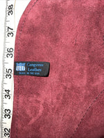 New Burgundy Congress Leather Show Chaps With Fringe Adjustable Waist 42” N-35