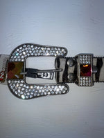 New Zebra Print Genuine Leather Nocona Bling M Belt #N1330999 Z-130