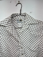 New Women’s Dickson Jenkins White Brown Long Sleeve Pearl Snap Size 30 KK-94