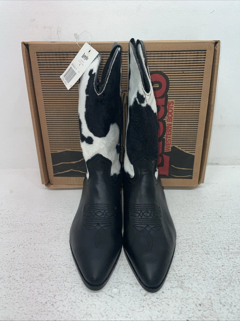 New Youth Black With Fur Laredo Cowboy Boots. 66964 5 M. 2-88