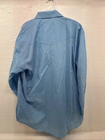 New Men’s ELY Cattleman Blue Long Sleeve Pearl Snap 18 X 35 2XL CC-5
