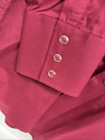 New Men’s White Horse Burgundy Simple Long Sleeve Pearl Snap Large K-67
