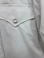 New Men’s H Bar C White Embroidered Long Sleeve Pearl Snap 15.5 Medium K-58