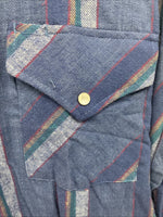 New Men’s ELY Cattleman Purple Stripe Western Long Sleeve Pearl Snap XL R-56