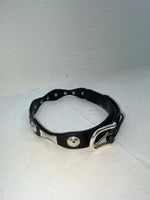 New Black Genuine Leather Nocona Silver Pendent 24” Belt #N4412001 NN-66